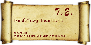 Turóczy Evariszt névjegykártya